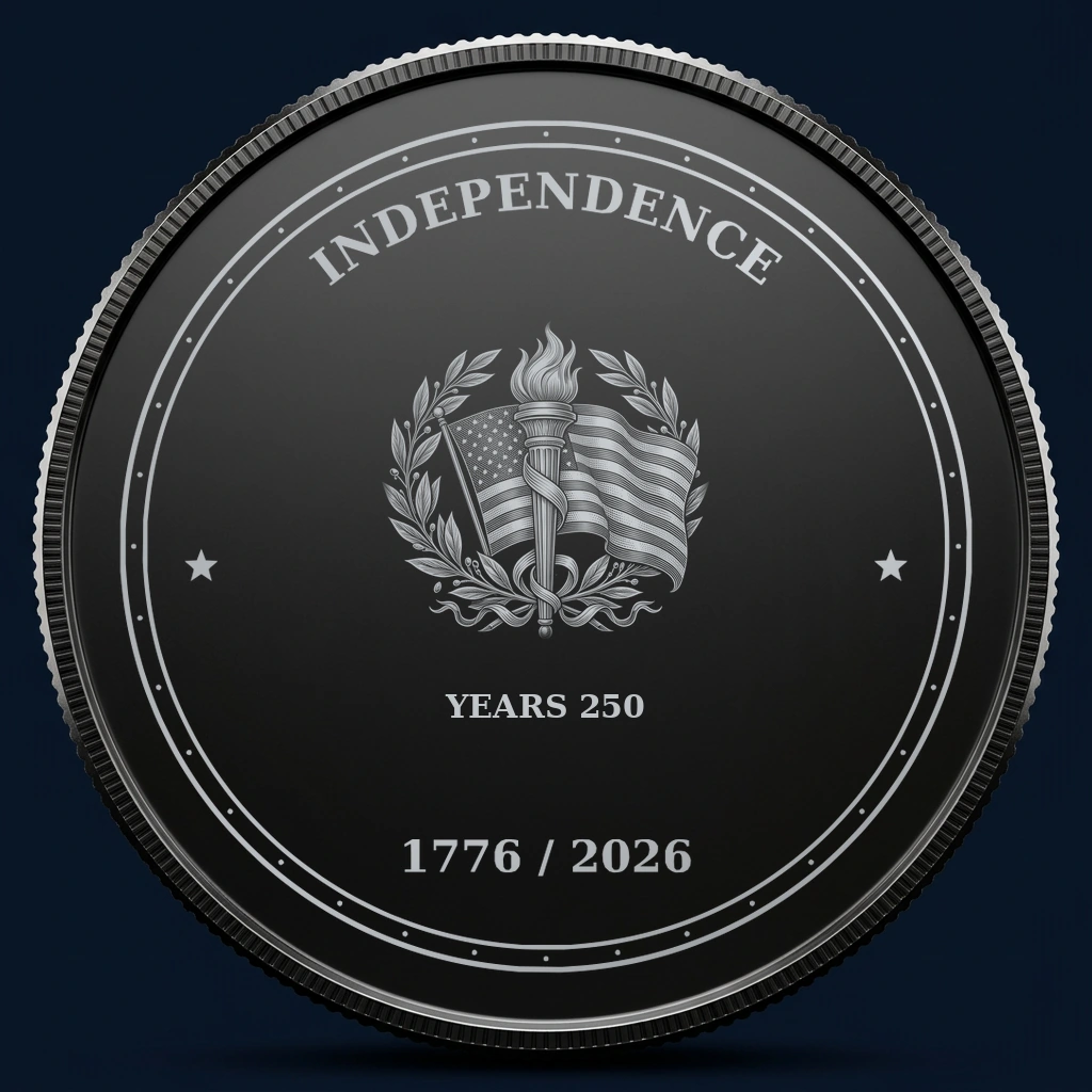 250 Years — front, black-and-silver design mockup