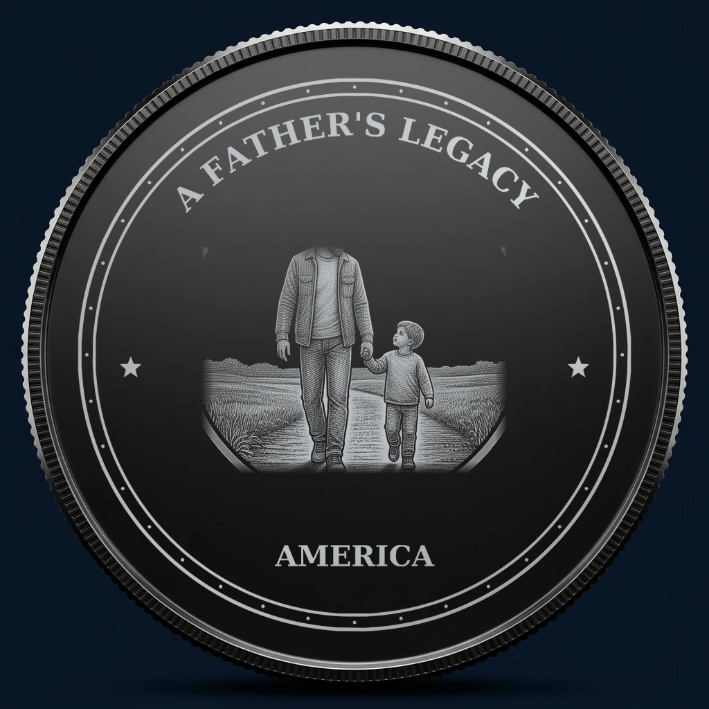 A Father's Legacy — front, black-and-silver design mockup