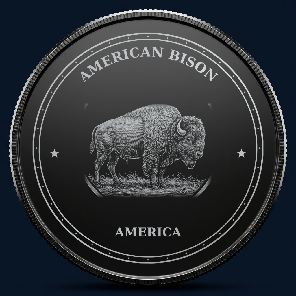 American Bison — front, black-and-silver design mockup