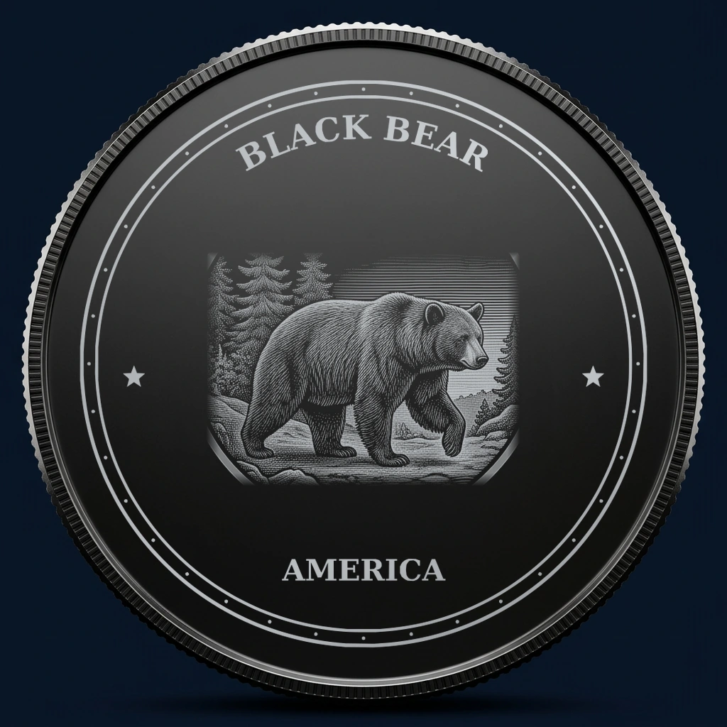 Black Bear — front, black-and-silver design mockup