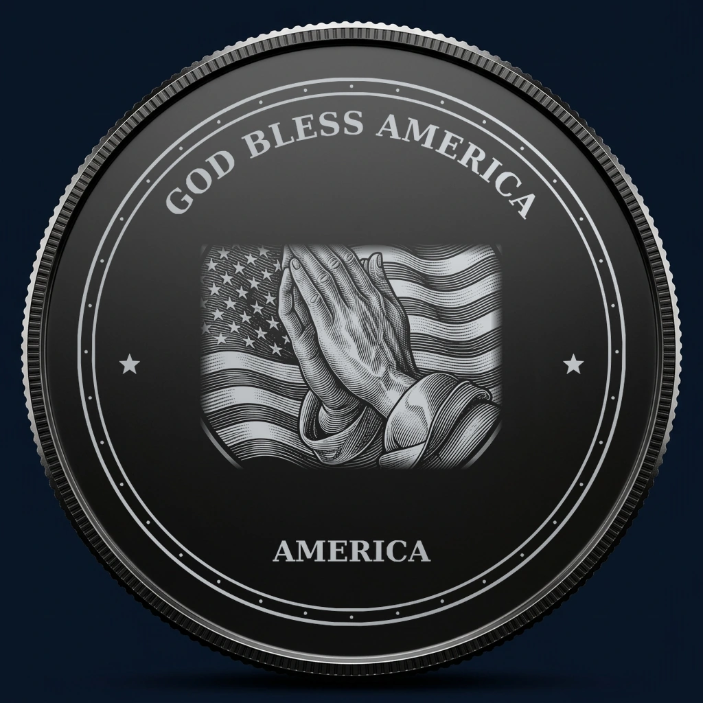 God Bless America — front, black-and-silver design mockup