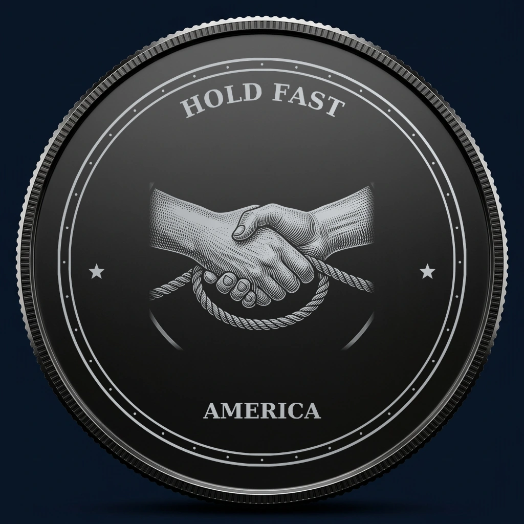 Hold Fast — front, black-and-silver design mockup