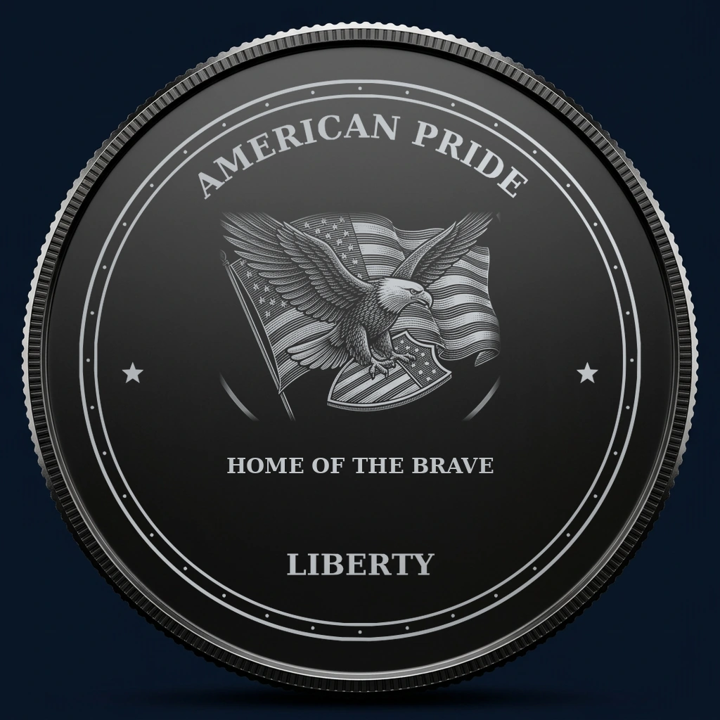 Home of the Brave — front, black-and-silver design mockup