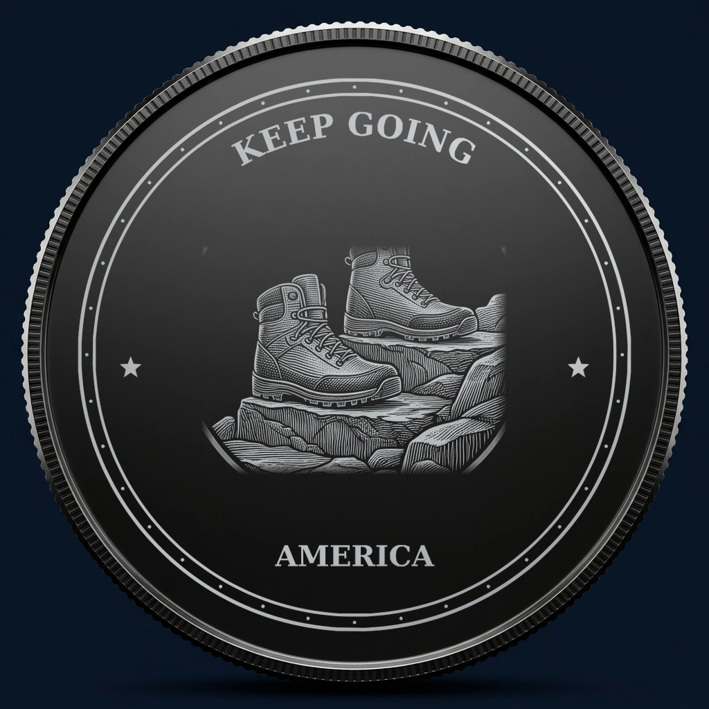 Keep Going — front, black-and-silver design mockup