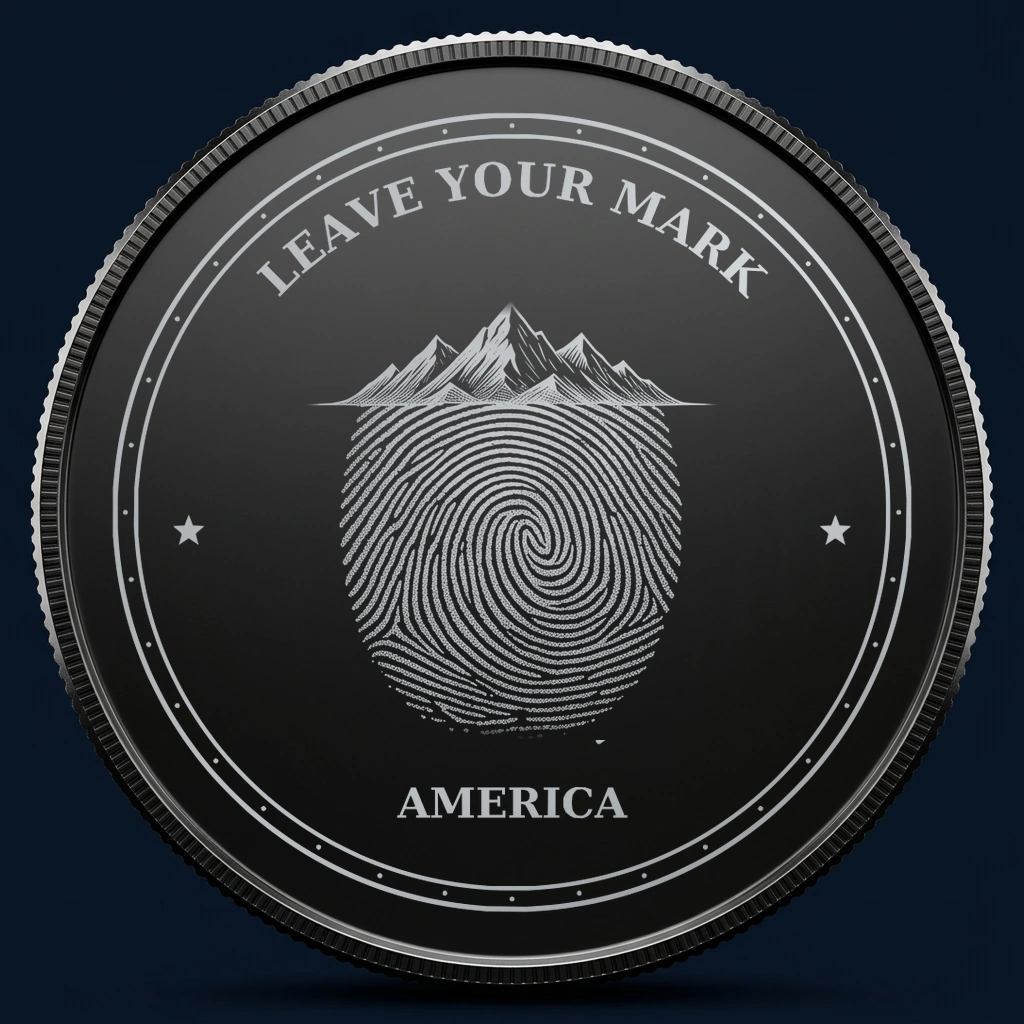 Leave Your Mark — front, black-and-silver design mockup