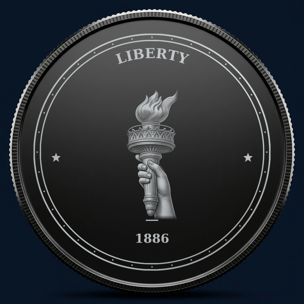 Liberty Torch — front, black-and-silver design mockup