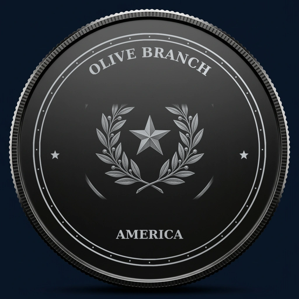 Olive Branch — front, black-and-silver design mockup