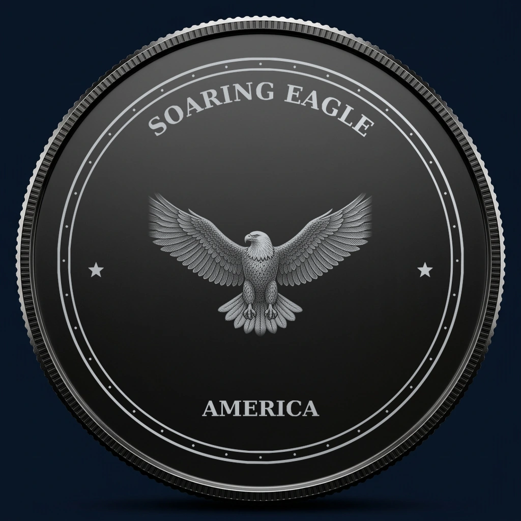 Soaring Eagle — front, black-and-silver design mockup