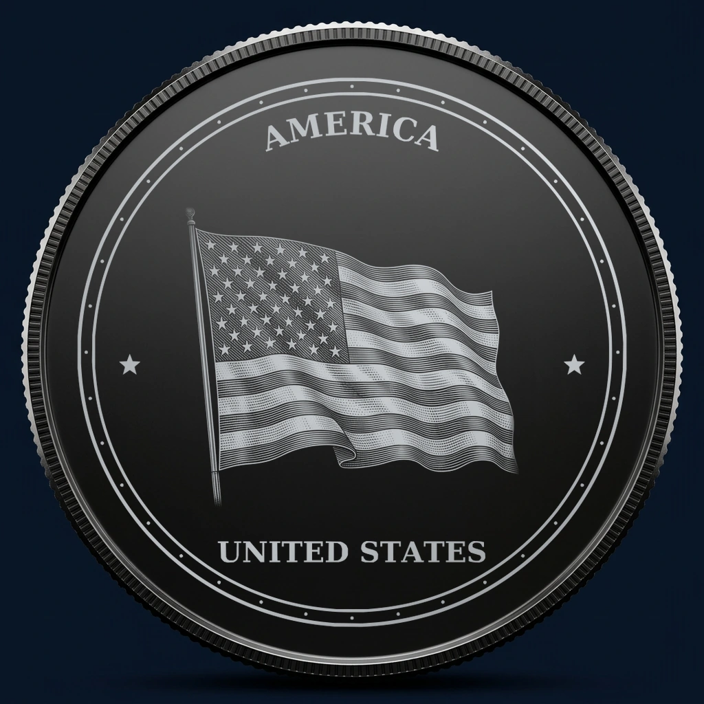 Stars & Stripes — front, black-and-silver design mockup