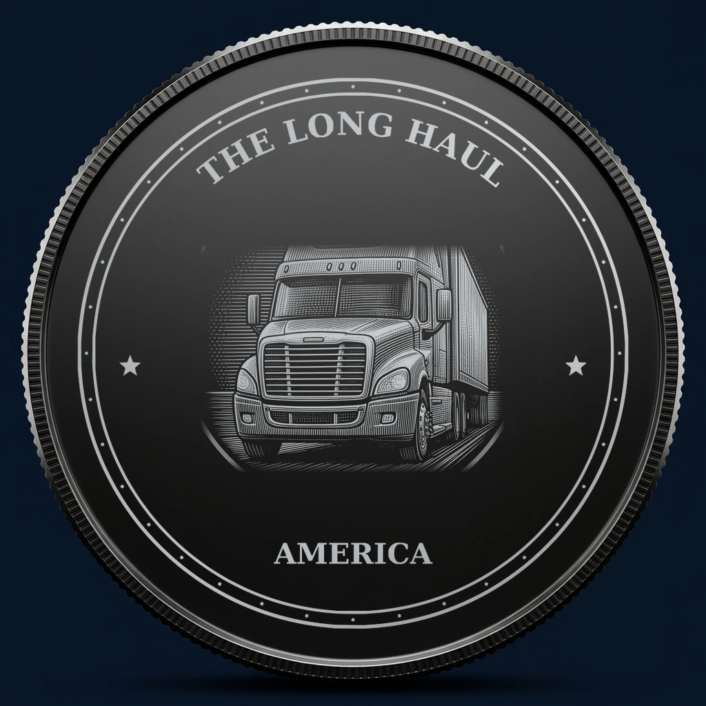 The Long Haul — front, black-and-silver design mockup