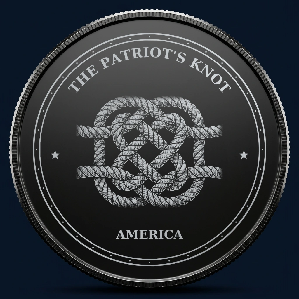 The Patriot's Knot — front, black-and-silver design mockup
