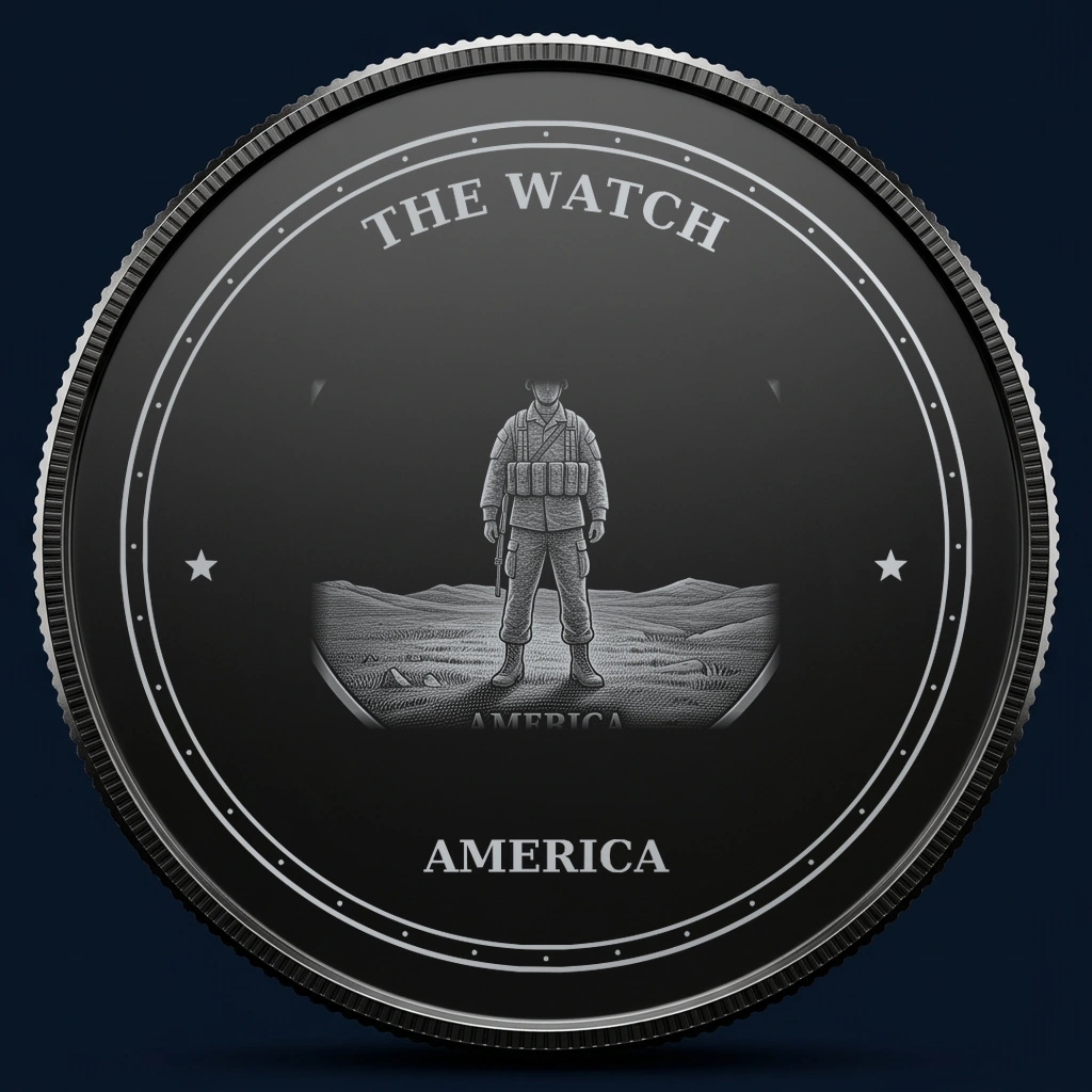The Watch — front, black-and-silver design mockup