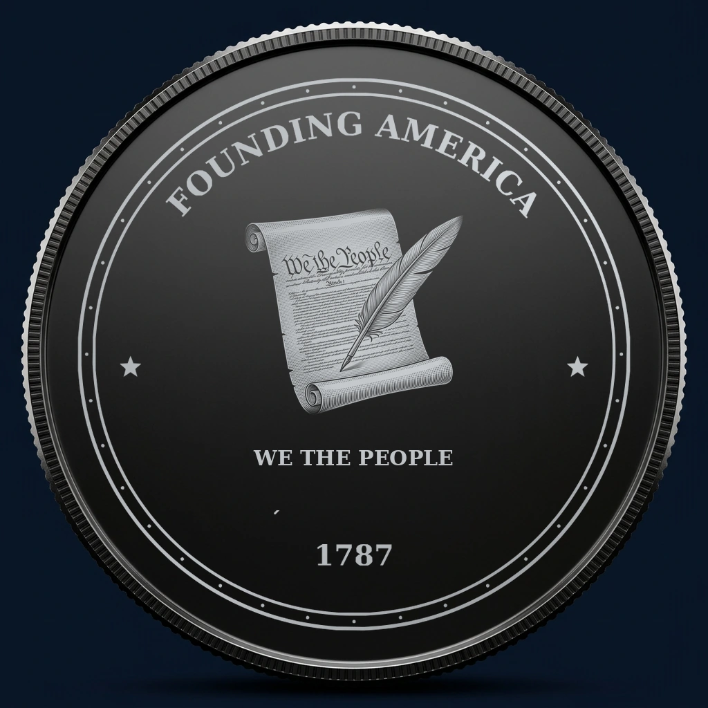 We the People — front, black-and-silver design mockup